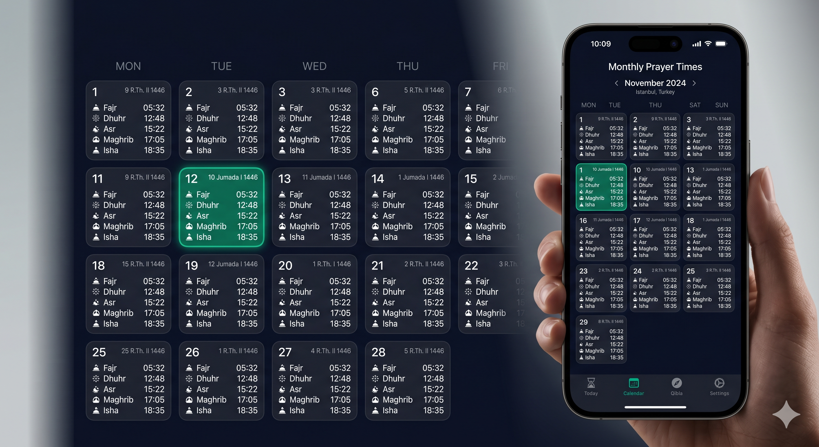 Adhan - Monthly Calendar