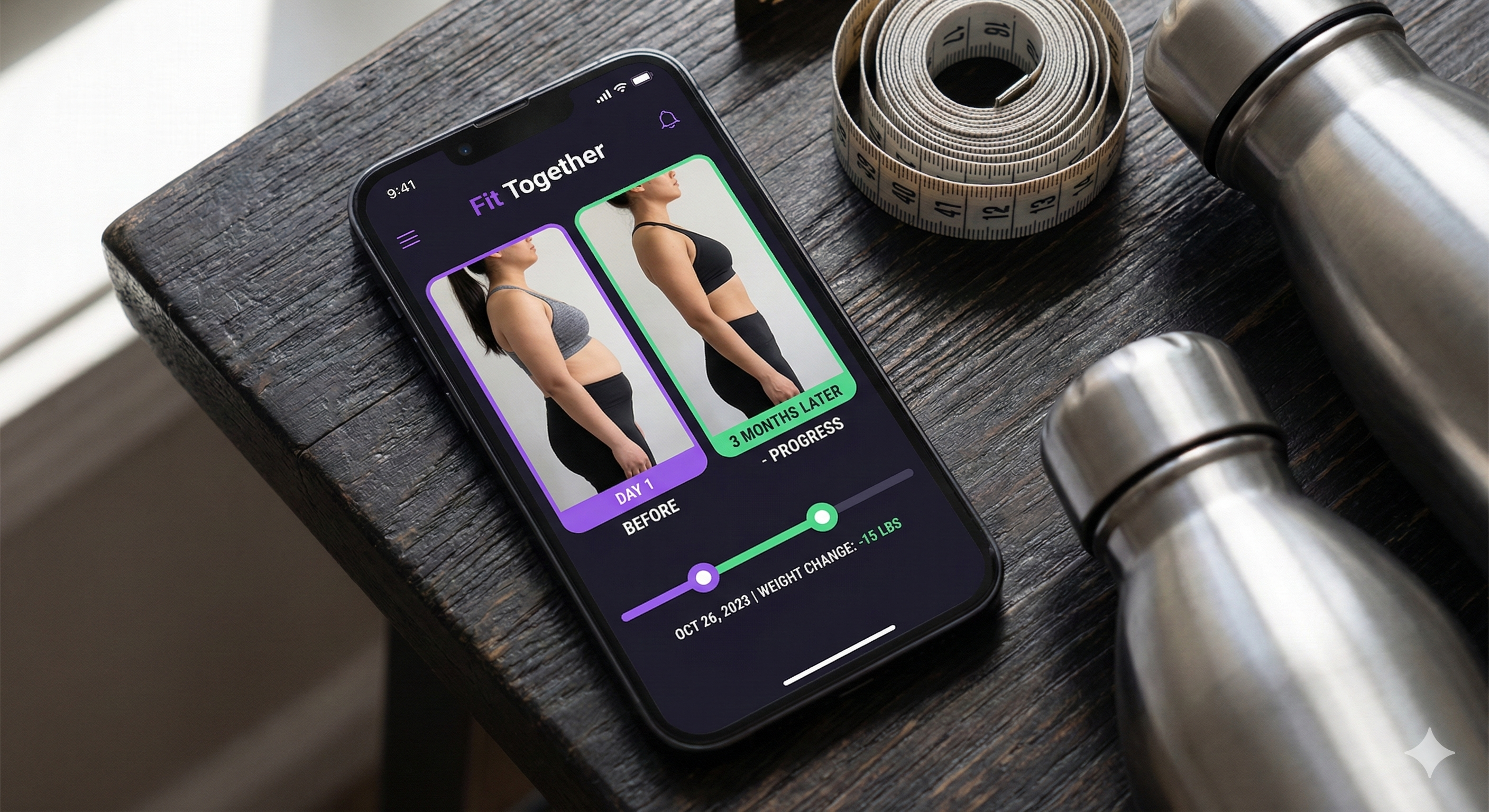 Fit Together Photo Timeline - Before and after comparison