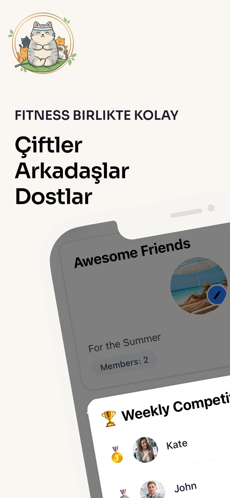Fit Together özel gruplar ve haftalık yarışmalar