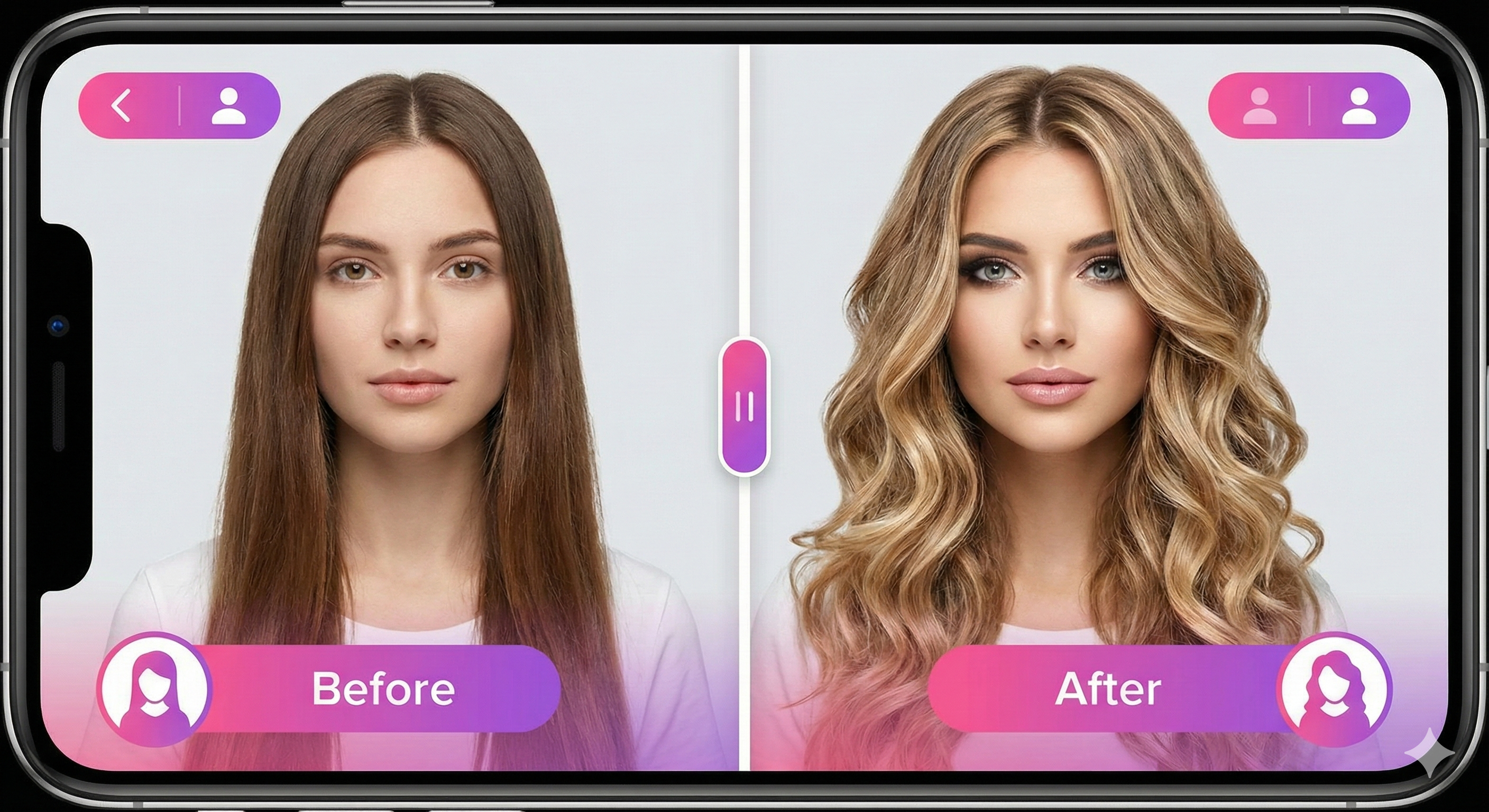 Hair Transformer - Before and after comparison